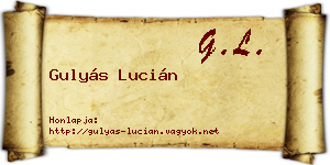 Gulyás Lucián névjegykártya
